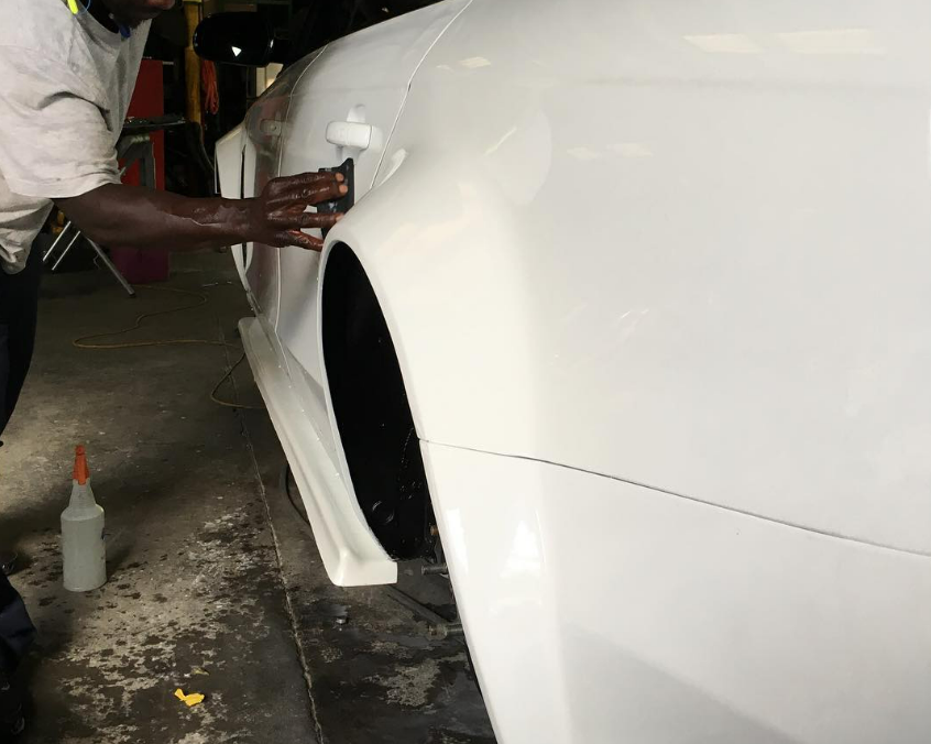 Rear custom widebody after paint - Tampa Bay