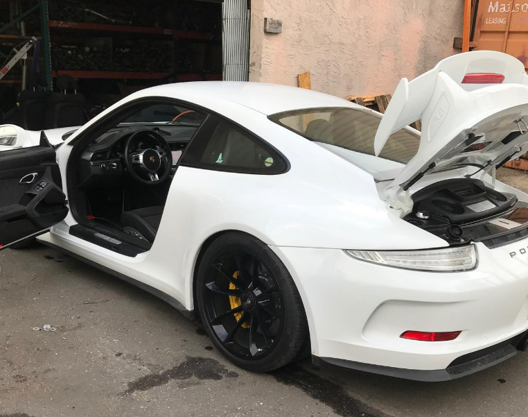 Porsche GT3 rear after structural repair